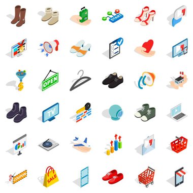 Sepet Icons set, izometrik stili