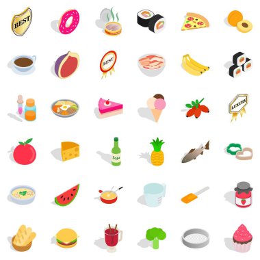 Su ısıtıcısı Icons set, izometrik stili