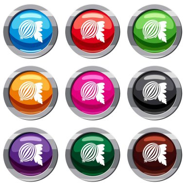 Bektaşi üzümü yaprakları ile 9 koleksiyonu ayarla