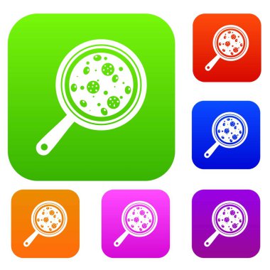 Gemide malzemelerle pizza renk koleksiyonu ayarla