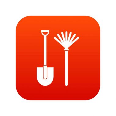 Komisyon ve simge sayısal kürek kırmızı