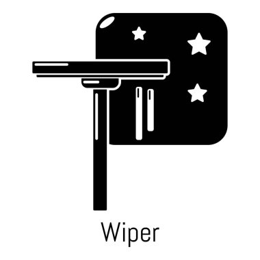 Silecek simgesi, basit siyah stil