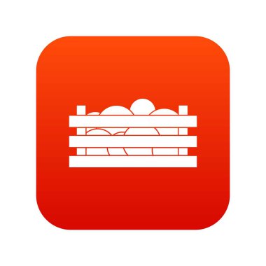 Karpuz ahşap sandık simgesi dijital kırmızı