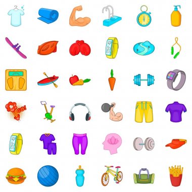 Yüzme Icons set, karikatür tarzı