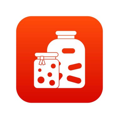 Kavanoz turşu sebze ve reçel simgesi dijital kırmızı