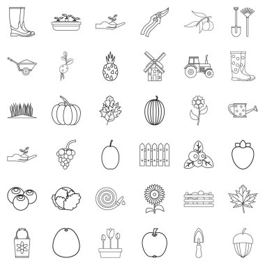 Kürek Icons set, anahat stili