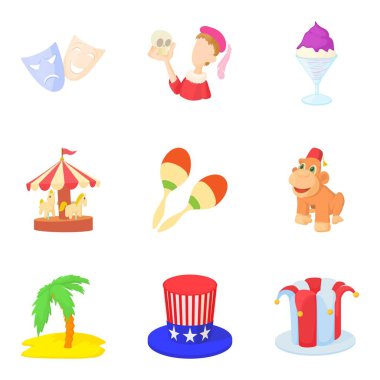 Sokak sihirli Icons set, karikatür tarzı