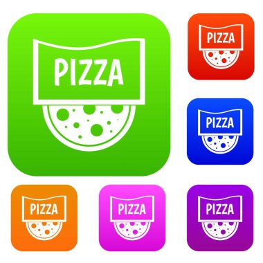 Pizza rozet veya tabela renk koleksiyonu ayarla