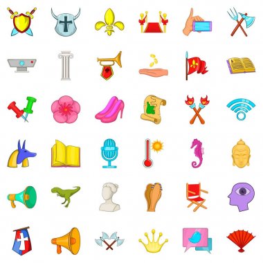 Fuar Icons set, karikatür tarzı