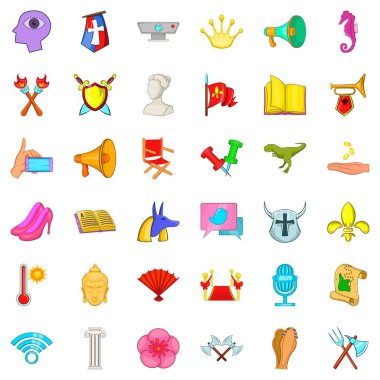 Icons set, karikatür tarzı göstermek