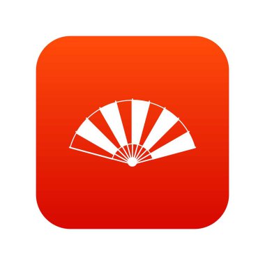 Çin fan simge dijital kırmızı