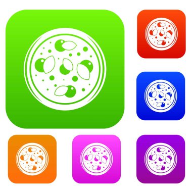 Pizza yeşillikleri ile renk koleksiyonu ayarla