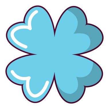 Quatrefoil yaprak simgesi, karikatür tarzı