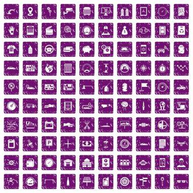 100 otomatik onarım simgeler grunge mor ayarla