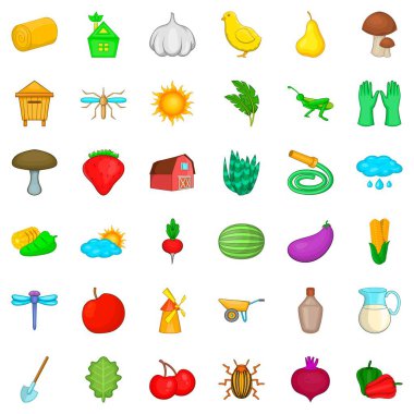 Kırpma Icons set, karikatür tarzı