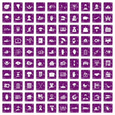 100 sigorta simgeler grunge mor ayarla