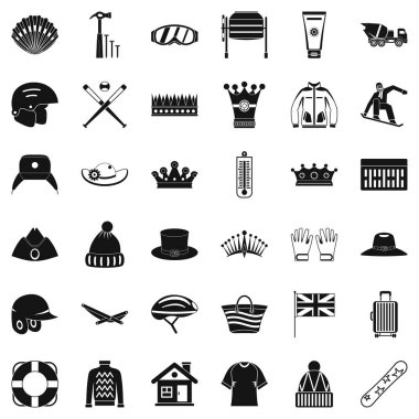 Şapka Icons set, basit tarzı