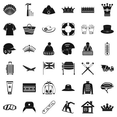 Eldiven Icons set, basit tarzı