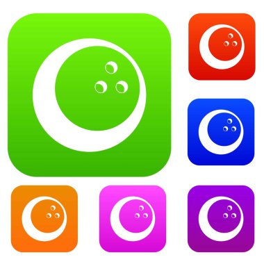 Mermer bowling topu renk koleksiyonu ayarla