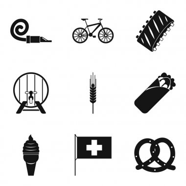 Köpük partisi Icons set, basit tarzı