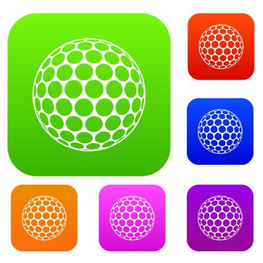 Siyah ve beyaz golf topu renk koleksiyonu ayarla