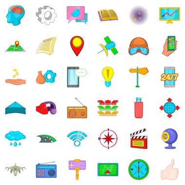 Jet simgeler ayarla, tarzı çizgi film