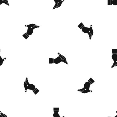 El tutma siyah kalem desen sorunsuz siyah