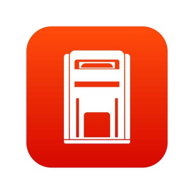 Kare posta kutusu simgesini dijital kırmızı