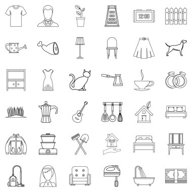 Ev Icons set, anahat stili