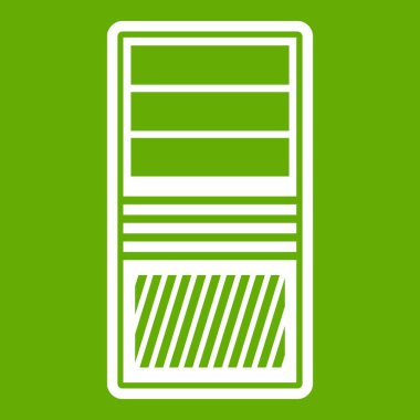 Siyah bilgisayar sistem birimi simgesi yeşil