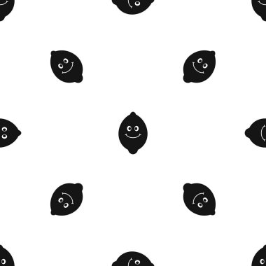 Limon gülümseyen meyve sorunsuz siyah desen