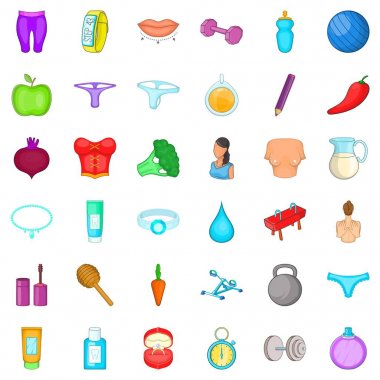 Güzellik Icons set, karikatür tarzı