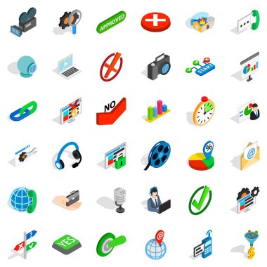 Bilim keşif Icons set, izometrik tarzı