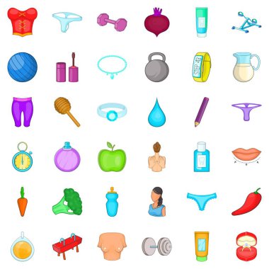 Masaj Icons set, karikatür tarzı