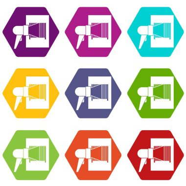 Renk altı yüzlü barkod kargo simgesini ayarla