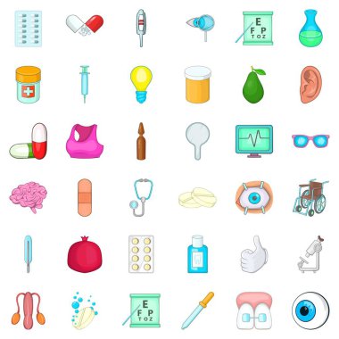 Keşif Icons set, karikatür tarzı