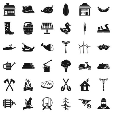 Şenlik ateşi Icons set, basit tarzı