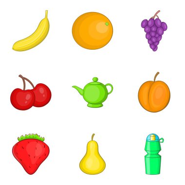 Tentür Icons set, karikatür tarzı