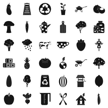 Gıda Icons set, basit tarzı