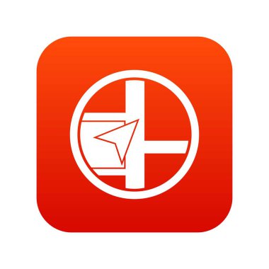 Harita navigasyon simge dijital kırmızı