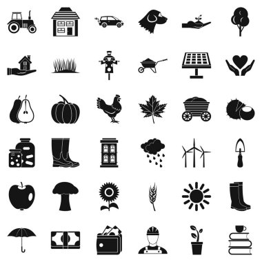 Tarım Icons set, basit tarzı