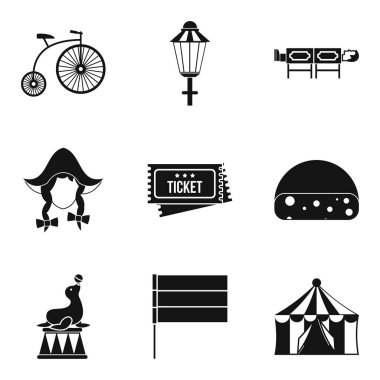 Bisiklet gösterisi Icons set, basit tarzı