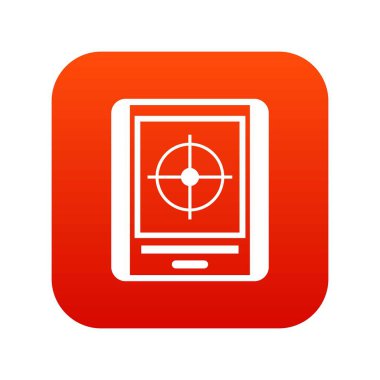 Radar simgesi dijital kırmızı