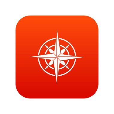 Antik pusula simgesini dijital kırmızı