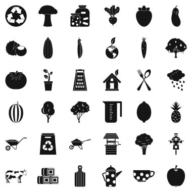 Mantar Icons set, basit tarzı