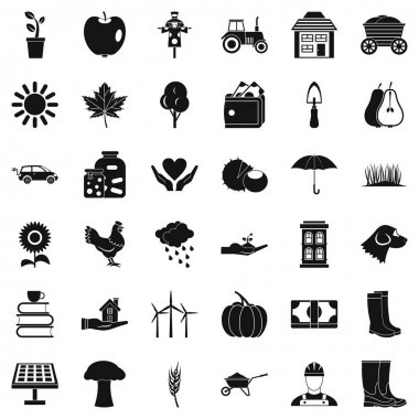 Sonbahar Icons set, basit tarzı