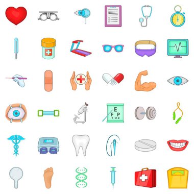 Terapi Icons set, karikatür tarzı