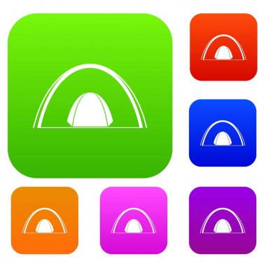 Kamp dome çadır renk koleksiyonu ayarla