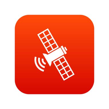 Uzay uydu simgesi dijital kırmızı