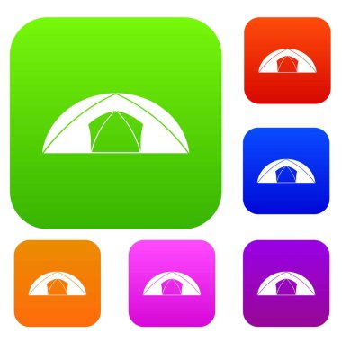 Dome çadır kamp için renk koleksiyonu ayarla